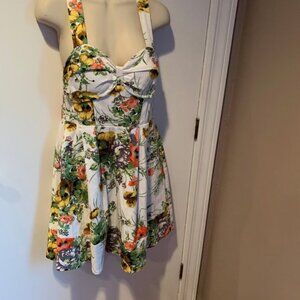 Vintage Pinup Miss Sixty M60 Floral Dress Small Retro 1950s Poppies Flower